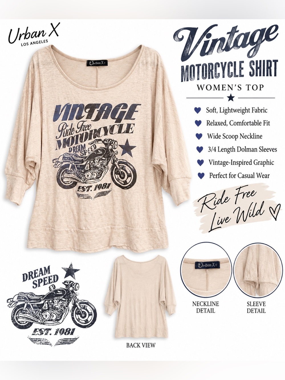 Vintage Motorcycle Shirt women